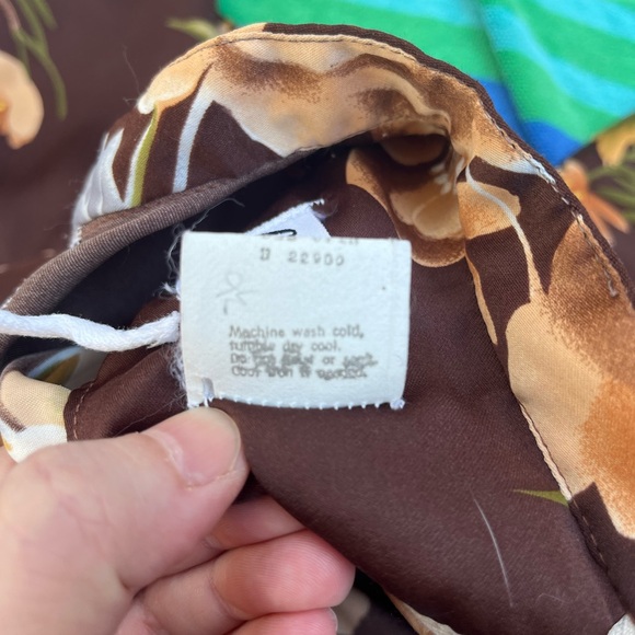 Vintage 60s 70s Brown Hawaiian Dress Casual Mumu MuuMuu House Dress Nightgown - Picture 3 of 14